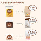 ComSaf Food Storage Containers with Lids Set of 3 (2L/2.1Qt) (1.4L/1.5Qt) (0.8L/0.8Qt), Airtight Food Storage Container, Plastic Canister Sets for Kitchen, Pantry Organizer for Sugar, Cereal and Snack - size: 2.1Qt/1.5Qt/0.8Qt-Rectangle