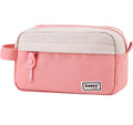 Sooez Big Capacity Pencil Case, Upgraded Canvas Pencil Pouch Large Pencil Bag Organizer, Separate Compartments Easy Grip Handle, Aesthetic Supply for School Teens Adults, Pink Pen Case - color: Canvas Pink