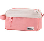 Sooez Big Capacity Pencil Case, Upgraded Canvas Pencil Pouch Large Pencil Bag Organizer, Separate Compartments Easy Grip Handle, Aesthetic Supply for School Teens Adults, Pink Pen Case - color: Canvas Pink