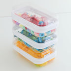 CoiiJoii Zippered Pouch Hard, Clear Zippered Hard Pouch, Stackable Storage Bins, Portable Clear Bin Zipper (White, Small) - size: 3Pcs-Small