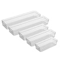 Oggi Set of 5 Clear Drawer Organizers - (1) 3x6.25, (2) 3x9.5, (2) 3x12.5 - Ideal for Organizing Kitchen Drawers, Office, Desk, Silverware, Kitchen Utensils, Cosmetics and Bathrooms - size: Set of 5