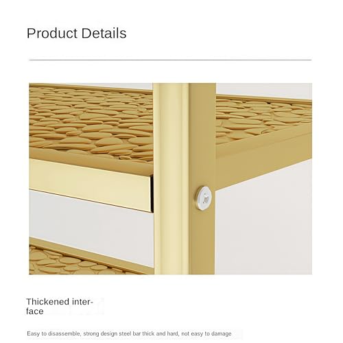 3 Tier Metal Shoe Rack Organizer Vertical Design Entryway Storage Cabinet for Entrance or Kitchen Small and Narrow Free Standing Gold
