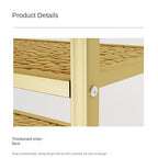 3 Tier Metal Shoe Rack Organizer Vertical Design Entryway Storage Cabinet for Entrance or Kitchen Small and Narrow Free Standing Gold