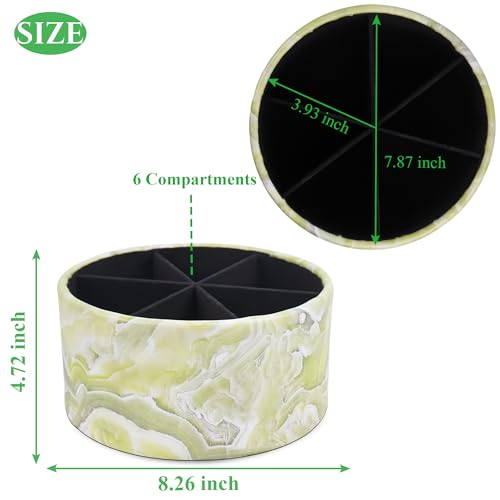 Remote Control Holder, 360°Spinning PU Leather Desk TV Remote Caddy,Desk Storage Box Room Accessories for Controller, Media,Mail,Calculator, Mobile Phone,Pencil(1-Big Marble Jade) - color: 1-Big Marble Jade