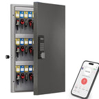 WeHere 72-Key Smart Key Lock Box Wall Mount – Commercial Key Cabinet with App, Keypad, Bluetooth & WiFi Unlock (Sold Separately), Access Log Tracking, Key Management for School, Property, Office - size: 72 keys(smart)