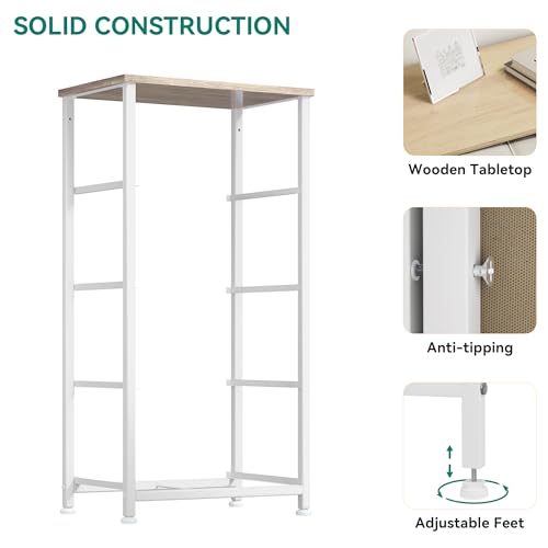 YITAHOME Dresser with 4 Drawers - Fabric Storage Tower, Organizer Unit for Bedroom, Hallway, Hallway, Closets - Sturdy Steel Frame, Wooden Top & Easy Pull Fabric Bins - color: Cool Oak Greige, style: 4-Drawer