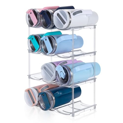 Stackable Water Bottle Organizer for Stanley 40 oz Tumbler, Water Bottle Holder for Cabinet, Pantry Kitchen Organizers and Storage for Stanley Cup Accessories, Tumbler Organizer and Wine Rack, 4Pack - size: SPO-JM-4Pack