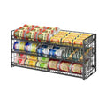 3 Tier Stackable Can Rack Organizer for Pantry Shelf, Adjustable Extra-Long Can Holder for Kitchen Storage, Sturdy Standing Rolling Can Dispenser for Canned Food Goods Drink Soup up to 96, Black - style: Length（29.72’‘）-3Tier