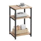 VASAGLE Side Table, Small End Table, Tall Nightstand for Living Room, Bedroom, Office, Bathroom, Camel Brown and Classic Black ULET273B50 - color: Camel Brown + Classic Black