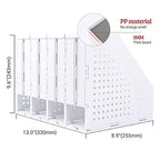 Lemical Magazine Holder 4 Vertical Compartments Collapsible Magazine File Holder Space Saving Rack Home Kitchen Desk Organizer No Need Assemble Gray - color: light gray - 4 parts
