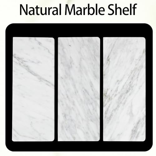 Toilet Paper Holder with Natural Marble Shelf for Bathroom Washroom,Wall Mounted Tissue Holder Suitable for Mega Roll (Brushed Nickel, Large 11.8 * 4.7) - color: Brushed Nickel, size: Large 11.8 * 4.7 in