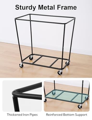 StorageWorks 320L Laundry Basket with Wheels, Extra Large Rolling Hampers for Clothing Organizer, Dirty Clothes Basket for Hote, Home, Closet, Dorm, Black - color: Black, size: 320L