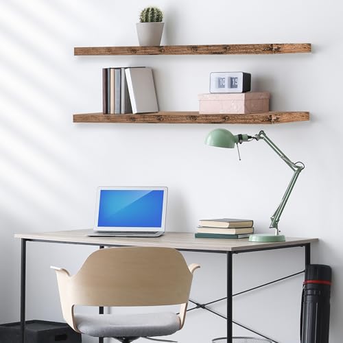 Sorbus Floating Shelves for Wall - 48 Inch Long Bathroom Shelves, Wall Decor for Bedroom, Kitchen, Living Room & Book Storage - Mounted Floating Shelf with Invisible Brackets (Mahogany, 2 Pack) - color: Mahogany, size: 48 Inch, style: 2 Pack