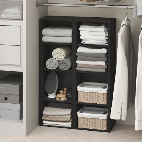 Furinno PASIR 8-Tier Closet Organizers and Storage, Open Shelf, Storage Organizer, 12-Inch Width, for Closet, Bedroom, Blackwood - color: Blackwood, size: 8-Tier; 12"W