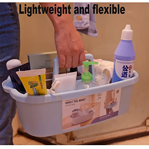 Large Plastic Cleaning Supply Caddy with Handle, Portable Cleaning Tool Storage Tote for Dorm, Bath, Pantry (Dark Grey) - color: Dark Grey