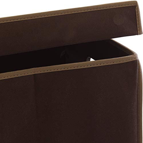 Simple Houseware Foldable Laundry Hamper Basket with Lid, Brown - color: Bronze
