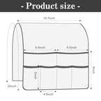 PU Leather Couch Organizer Caddy Sofa Armrest Organizer, Remote Control Holder for Recliner, Waterproof Armchair Caddy with 6 Pockets Storage for Magazine, Tablet, Phone, Remote (Black)