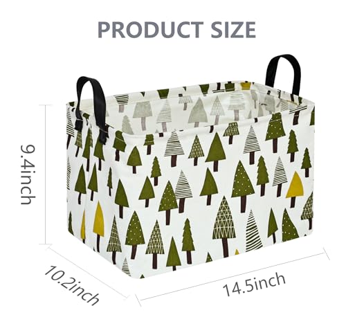 Rec Christmas Tree Print Box Hamper Storage Basket Collapsible Organizer Bin Gift Shelf Baskets for Home and Kitchen Storage - color: cute tree