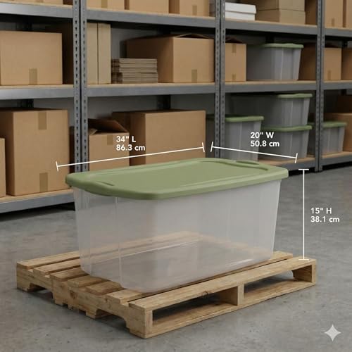 2 Pack 120 Quart Clear Container,Extra Large Plastic Storage Bin with Lid,Stackable Organizer Bins,for Closet, Bedroom, Shelving Units and Everyday Home Storage