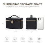Makeup Bag Vanity Case for Women – Portable Cosmetic Bag Makeup Bag Organizer Travel Toiletry Bag with Removable Divider - color: Black