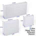 Picowe 3 PCS Magnetic Laundry Storage, Magnetic Storage Box for Laundry Room, Kitchen, Bathroom, Office, Space-Saving Trash Container Hanging on Dryer, Washer or Wall Mount Trash Bin (White) - size: L+ M + S - White