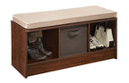 ClosetMaid 1309 3-Cube Storage Bench, Dark Cherry with Tan Cushion - color: Dark Cherry With Tan Cushion