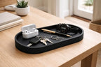 Happitasa Premium 12” x 5” Silicone Vanity Tray | Sink and Surface Organizer with Sturdy Non-Slip Base | Heat Safe, Dishwasher Safe (Grey) - color: Gray