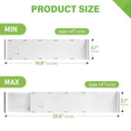 5 Pack Drawer Dividers 3.7" High Slim Organizers Expandable 14.8-25.6" Adjustable Separators for Shallow Drawers Kitchen Utensils Baby Clothes Underwear Storage-White - size: Long