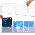 Sherr Acrylic Brochure Holder Wall Mount with Removable Adjustable Dividers, 6/ 3 Pockets Large Capacity Literature Display Stand for 4''x 9'',8.5''x11'' Pamphlets, 26.7''x7'' for Office Hotel Lobby