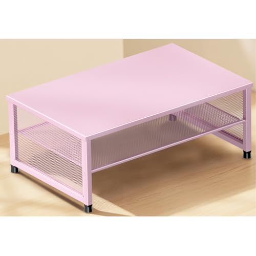 ECOLOVI 2-Tier Computer Monitor Stand Riser, Desk Organizer for Monitor, Printer & Laptop Stand, Desktop Workspace Organizers for Office Supplies(Pink) - color: Pink