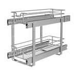 JOWBOOW 2-Tier Individual Cabinet Pull Out Shelves (9" W x 22" D), Slide Out Kitchen Panty Narrow Cabinet Storage Sliding Shelves - size: 9 x 22 Inch