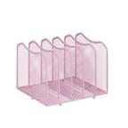 Simple Trending Mesh Desktop File Sorter Organizer, 5-Section Bookshelf for Desk Home Office, Pink - style: 5 Section Pink