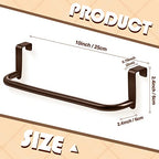 2 Pieces Metal Towel Bar Kitchen Cabinet Steel Towel Rack Bar for Hanging on Inside or Outside of Doors, Home Kitchen Bathroom(Brown) - color: Brown