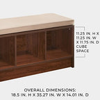 ClosetMaid 1570 Cubeicals 3-Cube Storage Bench, Espresso with Tan Cushion - color: Espresso With Tan Cushion