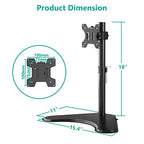 WALI Single Monitor Stand up to 32 Inch Screens, Freestanding Single Monitors Arm Desk Mount, Universal VESA Monitor Mount 75x75/100x100mm, Adjustable Height and Angle (MF001), Black - size: Single, style: Free-Standing