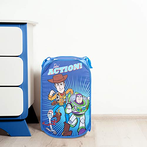Jay Franco Disney Pixar Toy Story Pop Up Hamper - Mesh Laundry Basket/Bag with Durable Handles - Features Woody, Buzz Lightyear & Forky (Official Disney Product) - color: Toy Story