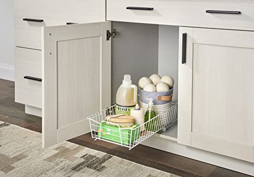 ClosetMaid Pull Out Cabinet Organizer, Heavy Duty, Slide Out Pantry Shelves Drawers for Kitchen, Bathroom, 5.25" H x 11.13" W x 20" D, White - color: White, size: 11-Inch One Tier