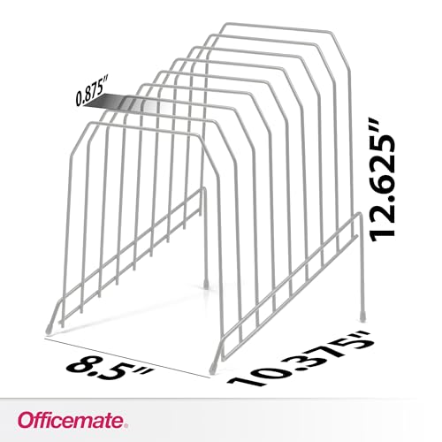 Officemate Large Incline 8 Compartment Wire Caddy, Black, 8.5 x 10.375 x 12.625 Inches - size: Pack of 1, style: Pack of 1