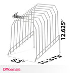 Officemate Large Incline 8 Compartment Wire Caddy, Black, 8.5 x 10.375 x 12.625 Inches - size: Pack of 1, style: Pack of 1