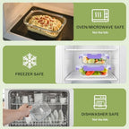 HOMBERKING 8 Pack Glass Food Storage Containers with Lids, Meal Prep Containers, Airtight Bento Boxes with Leak Proof Locking for Microwave, Oven, Freezer and Dishwasher, BPA Free, 5-35oz, purple - color: Purple