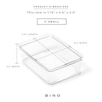 BINO | Plastic Storage Bins, X-Small - 5 Pack | THE LUCID COLLECTION | Multi-Use Built-In Handles BPA-Free Clear Storage Containers | Fridge Organizer | Pantry & Home Organization - size: 5PK - X-SMALL