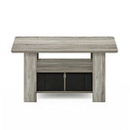 Furinno Andrey Coffee Table with Bin Drawer, French Oak Grey/Black - color: French Oak Grey/Black, style: 2 Bin