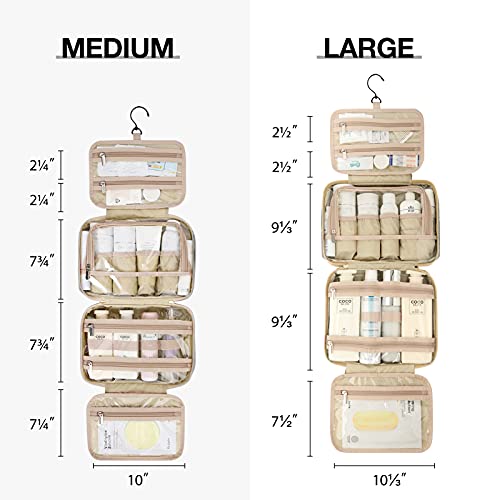 BAGSMART Toiletry Bag Hanging Travel Makeup Organizer with TSA Approved Transparent Cosmetic Bag Makeup Bag for Full Sized Toiletries, Medium-Grey - color: Grey, size: Standard