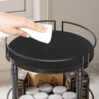 HOOBRO Lazy Susan Organizer Spice Rack, 2-Tier Height Adjustable Rotating Lazy Turntable Spice Organizer, for Kitchen Countertop and Cabinet, Black BB05TL01 - color: Black