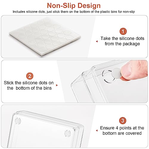 SMARTAKE 6 PCS Clear Plastic Drawer Organizers Set, Large Size Non-Slip Desk Drawer Organizer, 2-Size Versatile Bathroom and Vanity Drawer Organizer Trays for Makeup, Bedroom, Office, Kitchen Utensils - style: 3 Pcs12" x 6" x 2" + 3 Pcs 6" x 6" x 2"