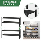 kiplant 2-Tier Black Bamboo Shoe Rack, Stackable Bamboo Wood Shoe Rack for Closet, Entryway & Hallway - color: Black, size: 2-Tier