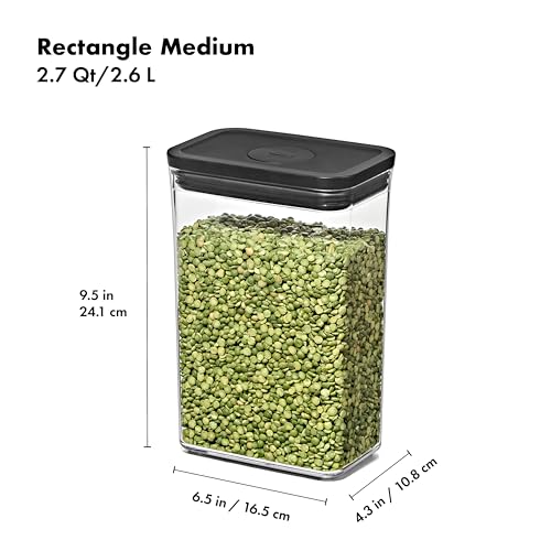 OXO Good Grips POP Container — Rectangle Medium — 2.7 Qt / 2.6 L — Matte Black, Organization and Storage Solution - color: Matte Black, size: 2.7 Qt