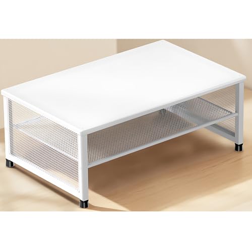 ECOLOVI 2-Tier Computer Monitor Stand Riser, Desk Organizer for Monitor, Printer & Laptop Stand, Desktop Workspace Organizers for Office Supplies(White) - color: White
