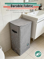 WTREE Laundry Hamper with Lid, Reinforced Sturdy Clothes Hamper with Anti-Puncture Base, Large Collapsible Laundry Basket with Removable Liner Bag, Tall Dirty Clothes Bin for Family, 100L Grey - color: Grey