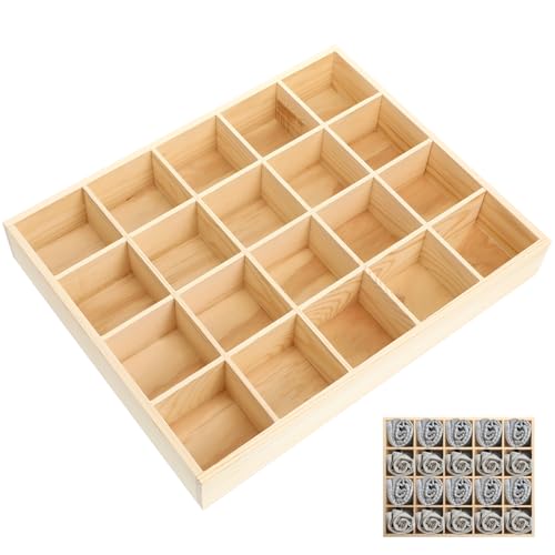 Underwear Storage Case 20 Compartments Stackable Socks Organizer Box for Drawer Space-Saving Panties and Small Items Container 13.38X10.62X1.96In Original Color